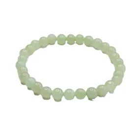 Light Green Jade Bracelet with Sterling Silver Clasp