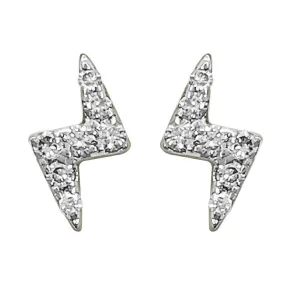 Lightning Bolt Diamond Earrings .10cttw 10K Gold