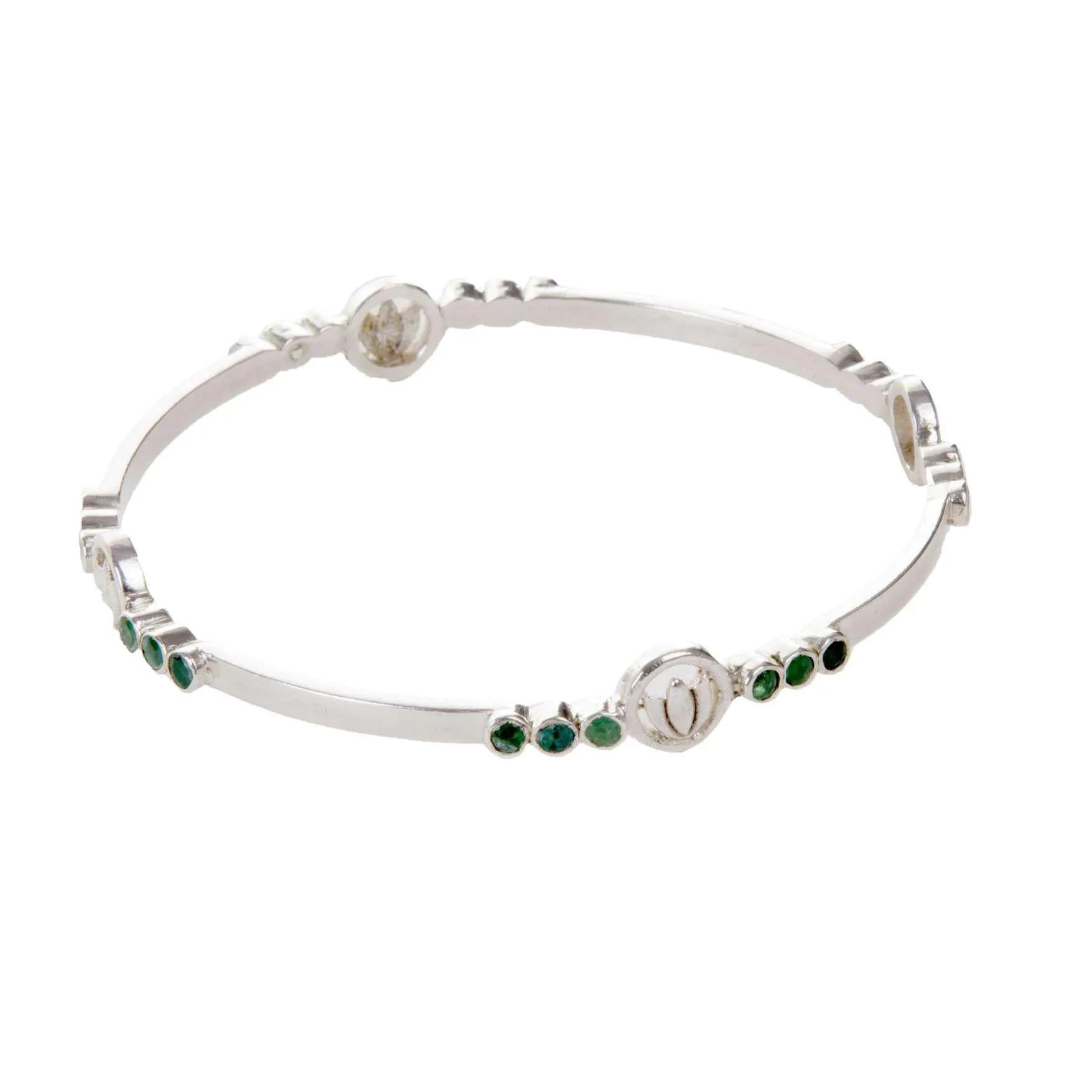 Lotus Emerald Bangle