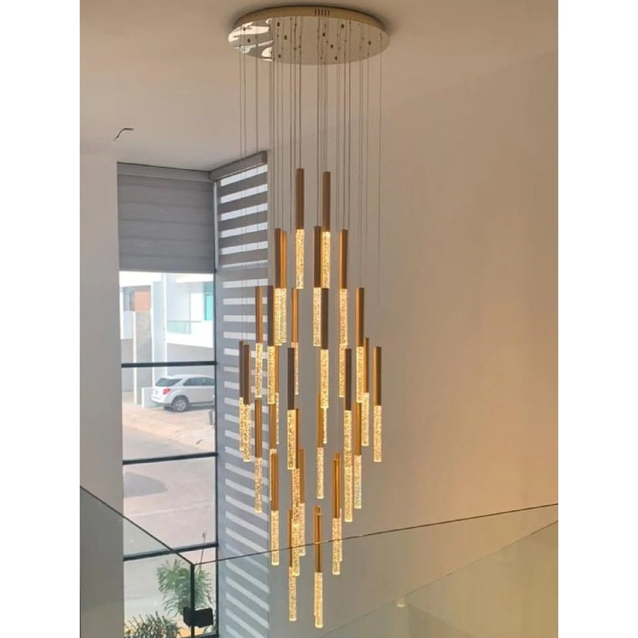 Manarola | Long LED Spiral Chandelier