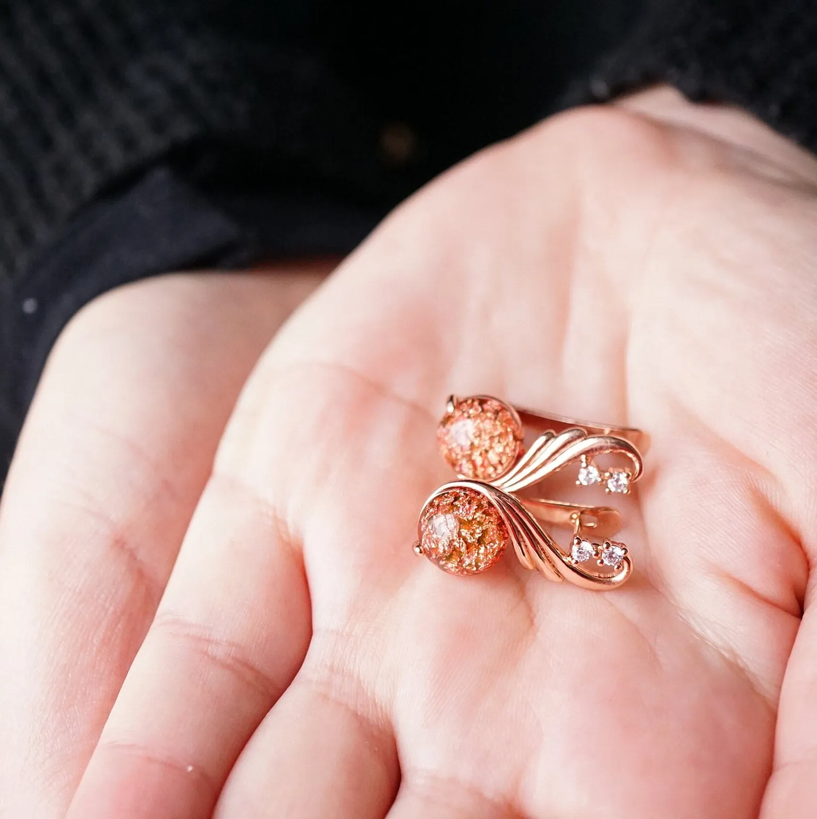 Marguerita X - Rose Gold Red,Purple or Green Drop Earrings