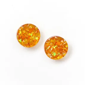 Martha Jean Circle Stud Earrings - Amber