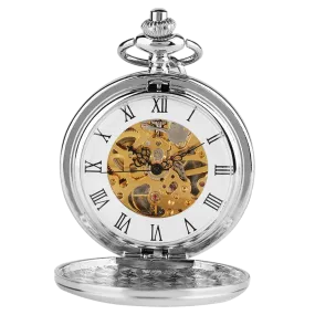 Mechanical Full Hunter Roman Pocket Watch