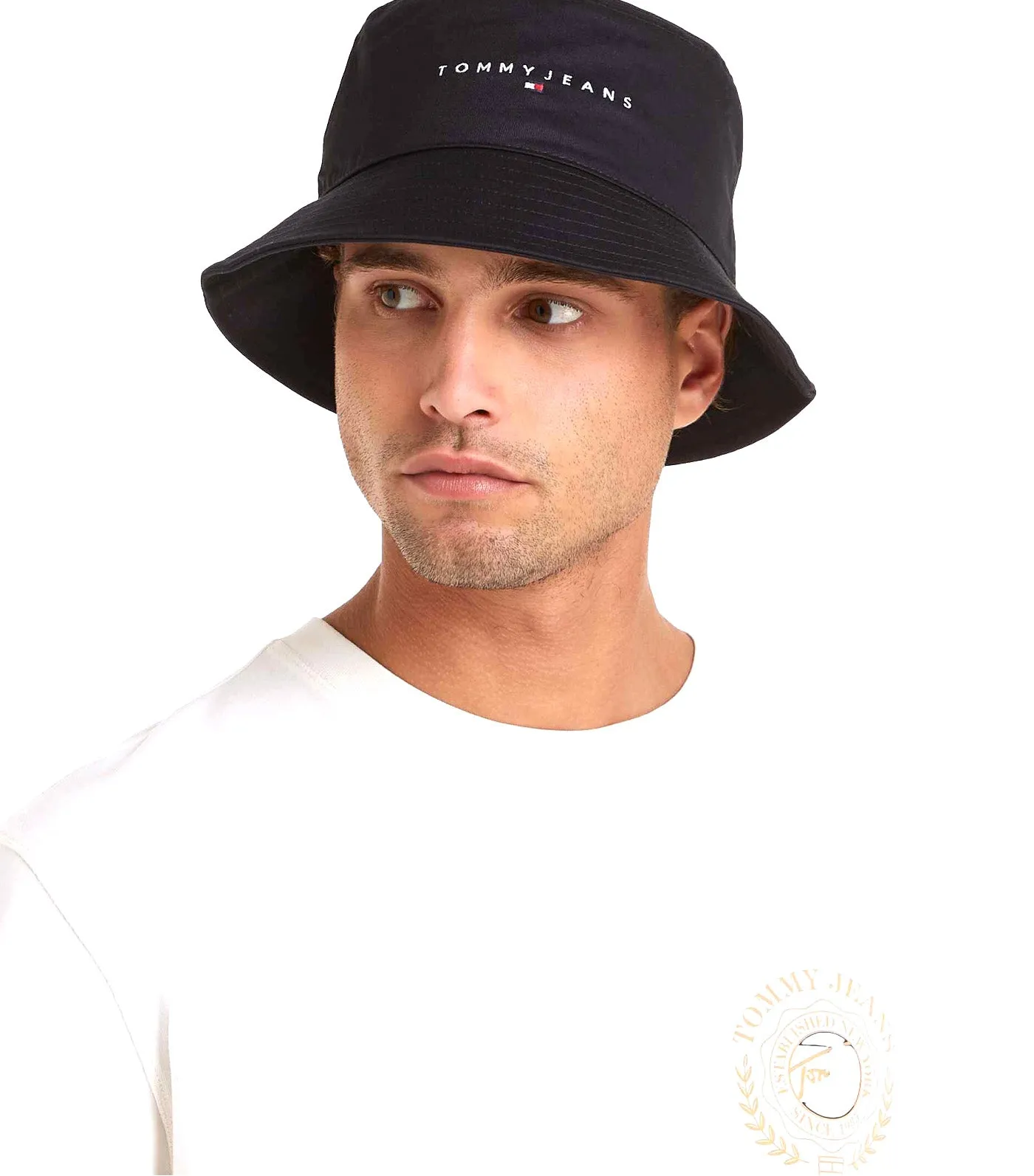 Men's Linear Logo Bucket Hat Black