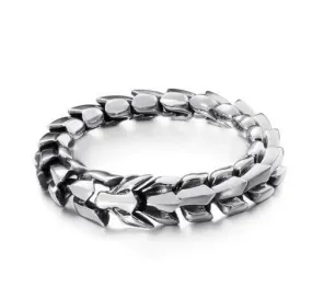 Multi-Color Titanium Steel Men's Bracelet with Vacuum Electroplating - European and American Style Dominant Leader Trend