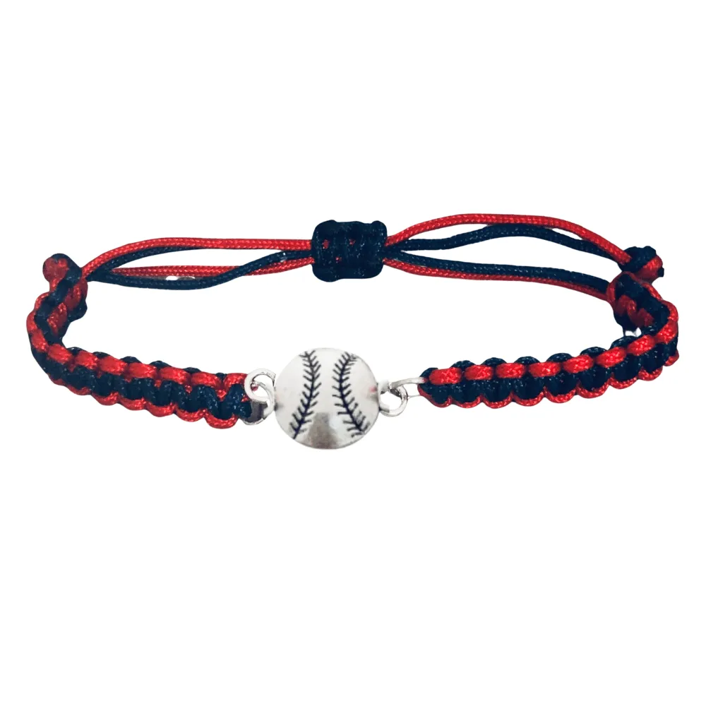 Multi Colored Softball Rope Bracelet - Pick Colors & Charms