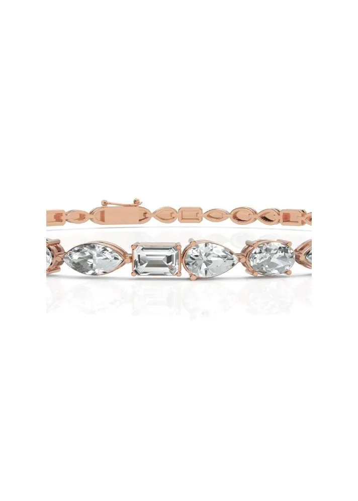 Multi cut Diamond Bracelet in 18K Gold