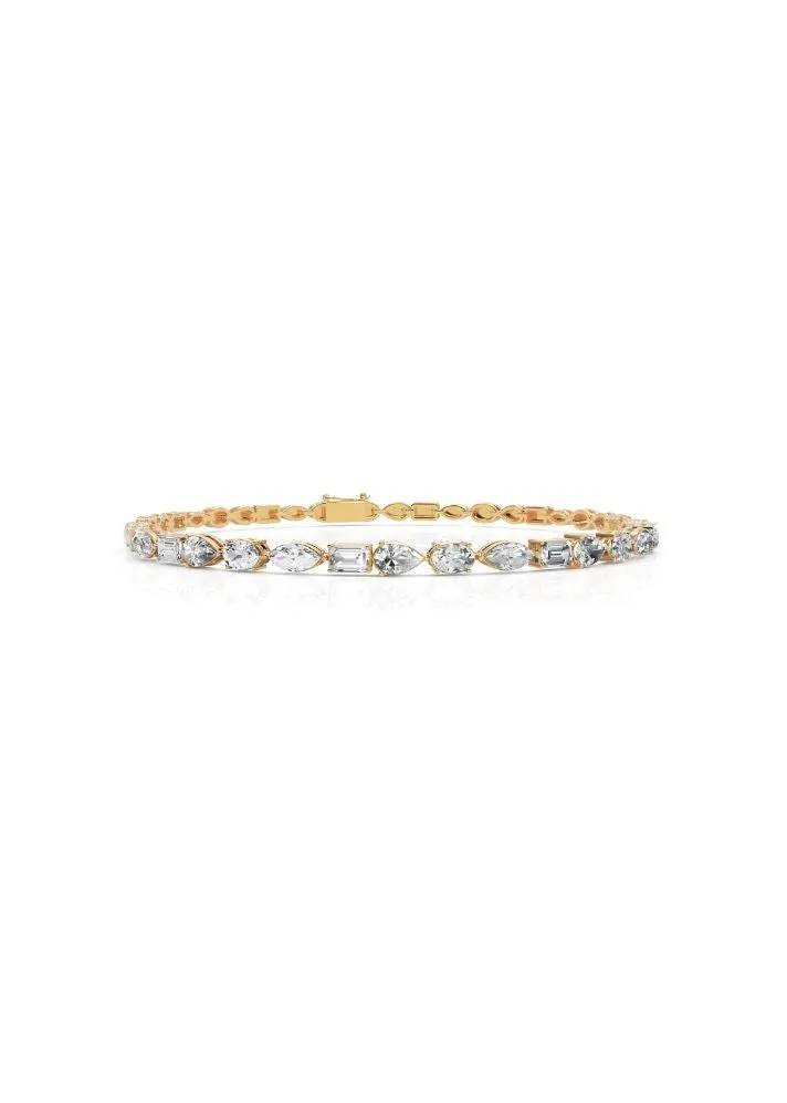 Multi cut Diamond Bracelet in 18K Gold