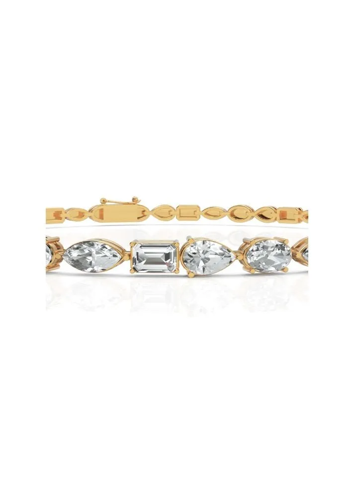 Multi cut Diamond Bracelet in 18K Gold