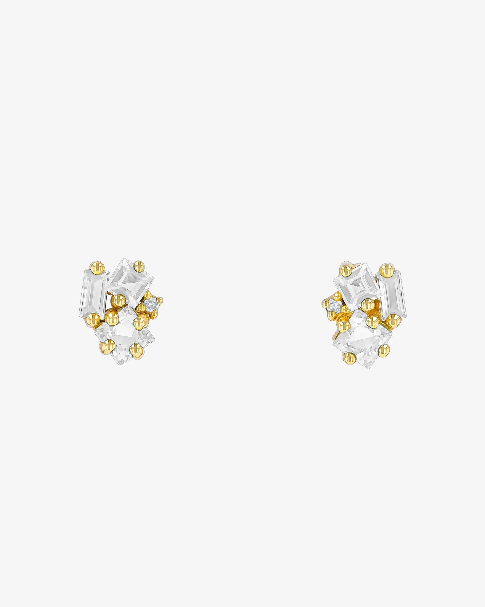 Nadima White Topaz Cluster Studs