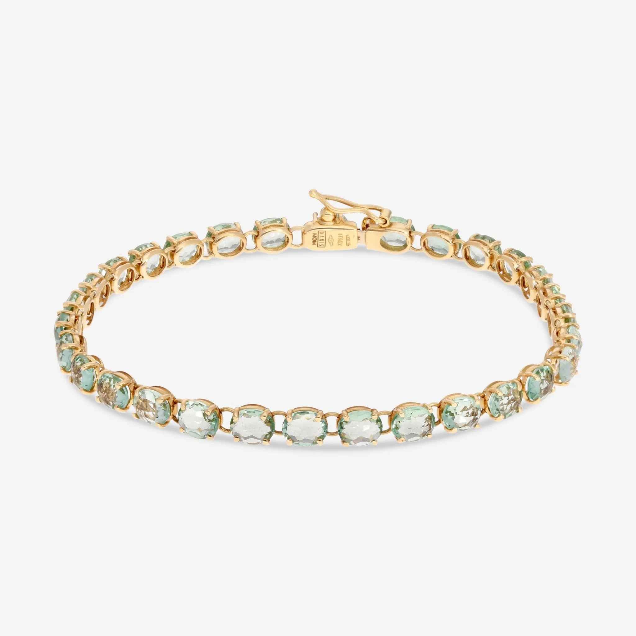 Nanis 18K Yellow Gold Blue Topaz Stone Bracelet BI4-565