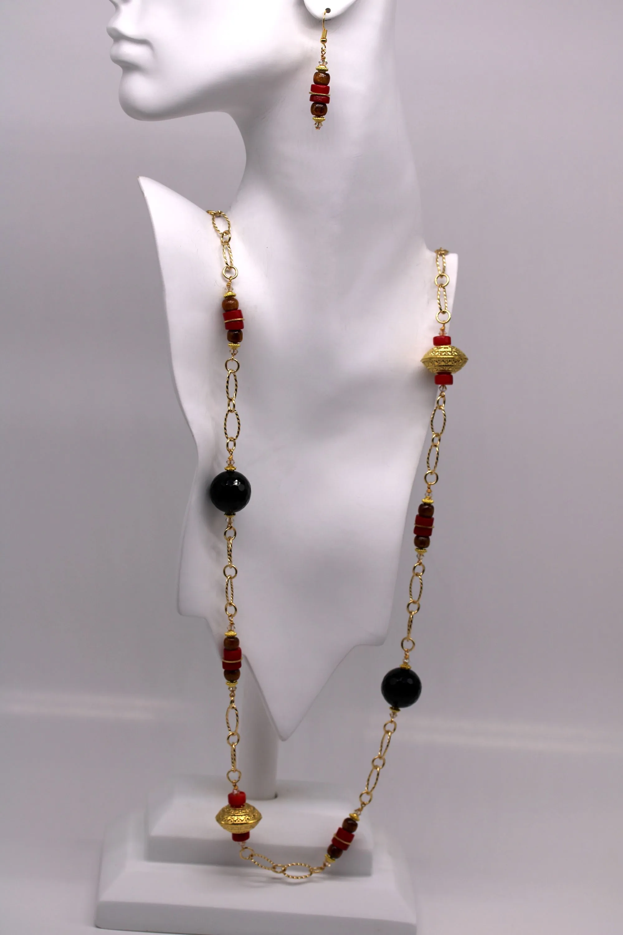 Onyx and Coral Drape