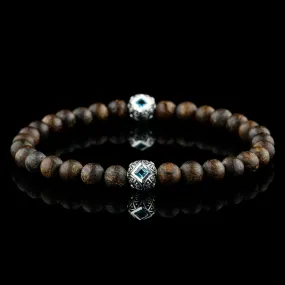 Paladin Swiss Blue Topaz - Matte Bronzite Bracelet I (6mm)