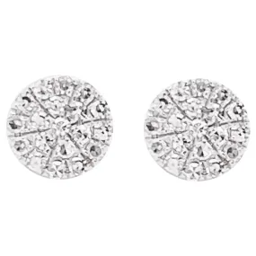 Pave Diamond Disk Stud Earrings