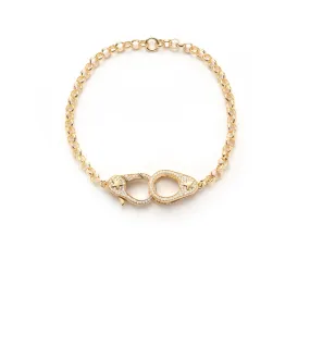 Pave Sister Hook : Medium Belcher Bracelet