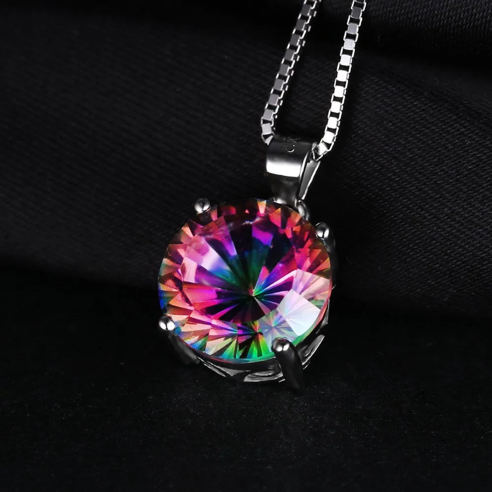 Pendant JewelryPalace 4.8ct Round Rainbow Topaz Genuine 925 Sterling Silver  Without a Chain