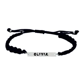 Personalized Engraved Music Bar Rope Bracelet