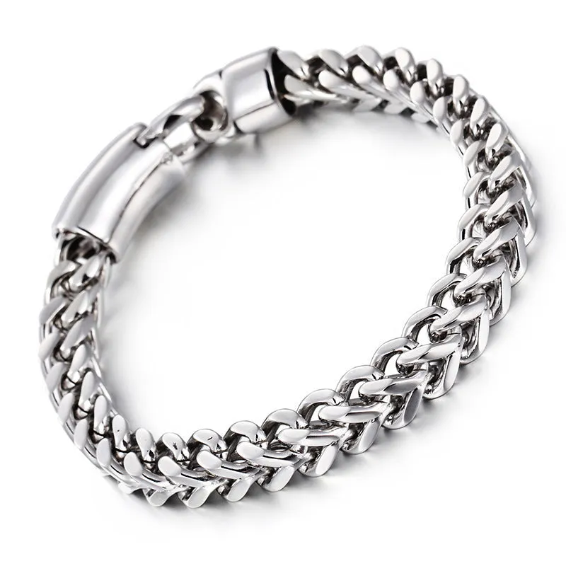 Personalized V-Shaped Titanium Steel Men's Bracelet - Overlord Chain Jewelry for Dropshipping