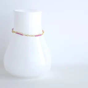 Piper -  Pink Agate, 14k Gold Filled Bracelet