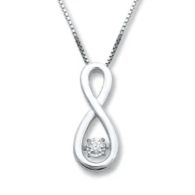 Pre-Owned Jared 1/20 ct Diamonds in Rhythm Necklace in Sterling Silver