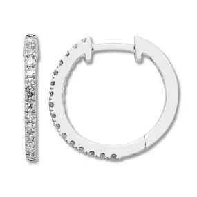 Pre-Owned Jared 1/4 ct Diamond Hoop Earrings in 10K White Gold