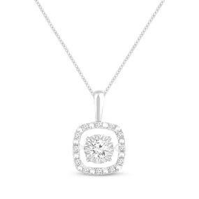 Pre-Owned Kay Silver 1/10ct Round Diamond Pendant