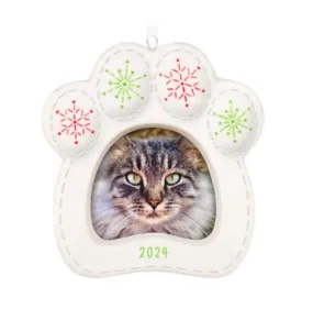 Pretty Kitty 2024 Porcelain Photo Frame Ornament