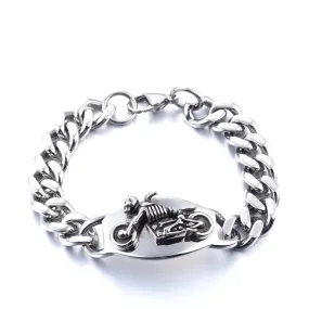 Punk Skull Titanium Steel Bracelet for Men - European and American Stainless Steel Wholesale Jewelry