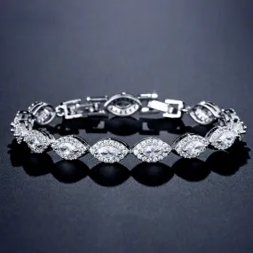 "Adley" - Cubic Zirconia Bridal Bracelet - Available in Silver, Rose Gold and Yellow Gold