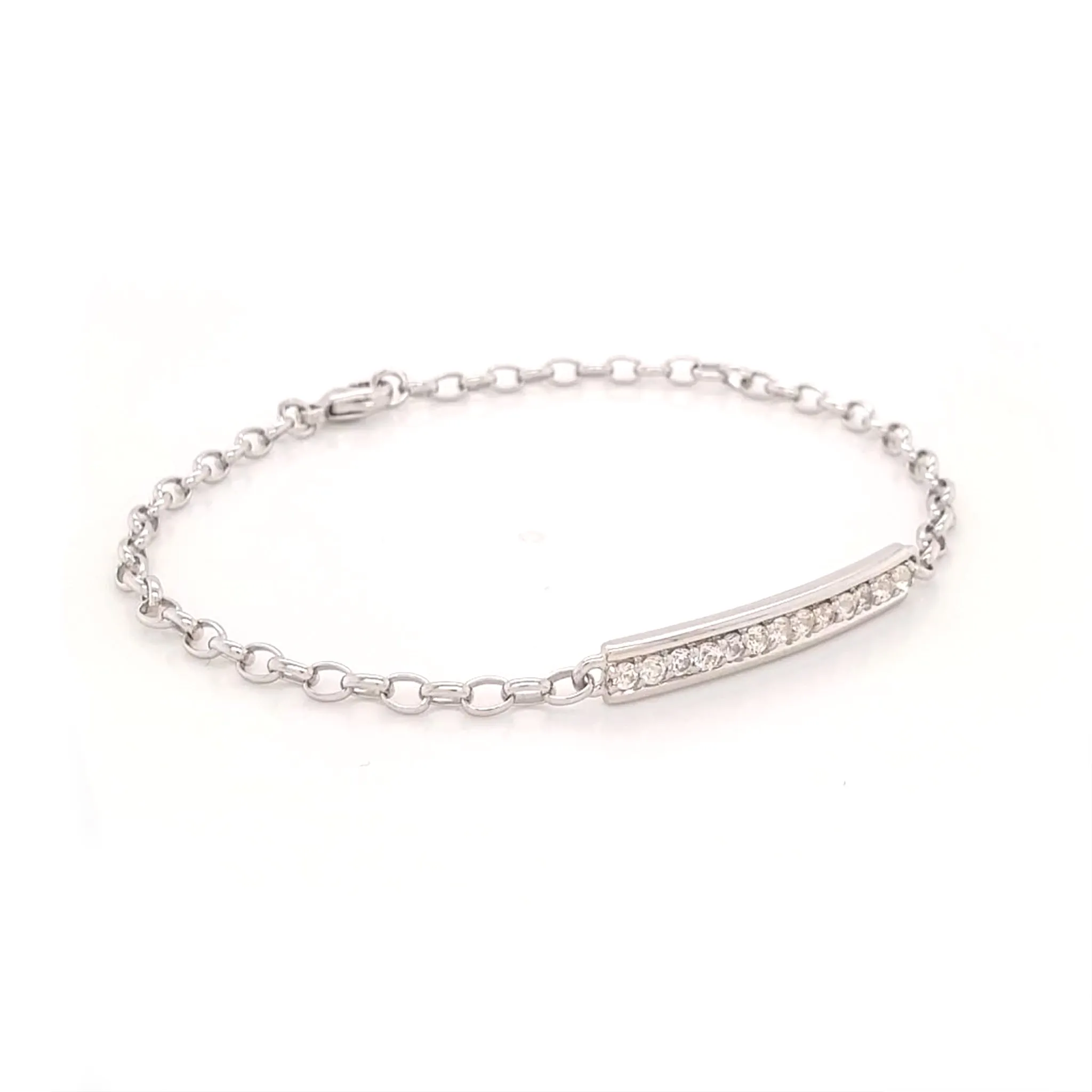 "Carpe Diem" White Sapphire Poesy Bracelet