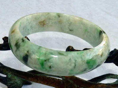 "Endlessly Interesting" Varied Color Genuine Natural Burmese Jadeite Bangle Bracelet 57mm* (BB2861)