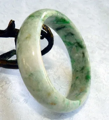 "Endlessly Interesting" Varied Color Genuine Natural Burmese Jadeite Bangle Bracelet 57mm* (BB2861)