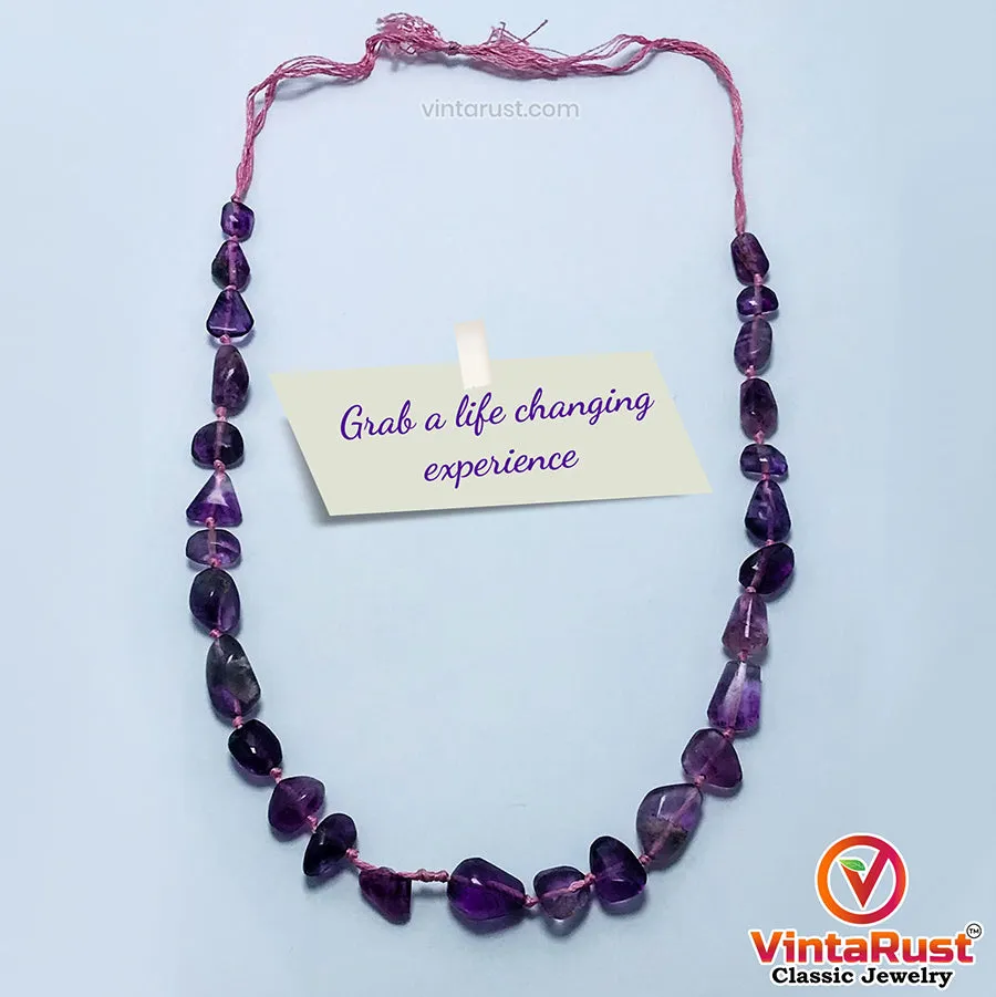 Radiant Purple Fluorite Beaded Stone Necklace