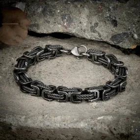 Retro Oxidized 316L Stainless Steel Link Chain Bracelet