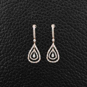 Rose Gold & Diamond Dangle Earrings