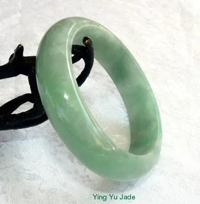 Sale-"Glowing" Good Green Jadeite Jade Bangle Bracelet 56mm (BB2810)