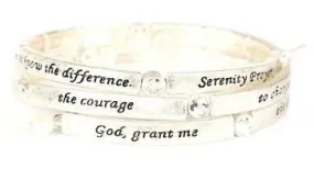 Serenity Prayer Coil Bracelet Silver