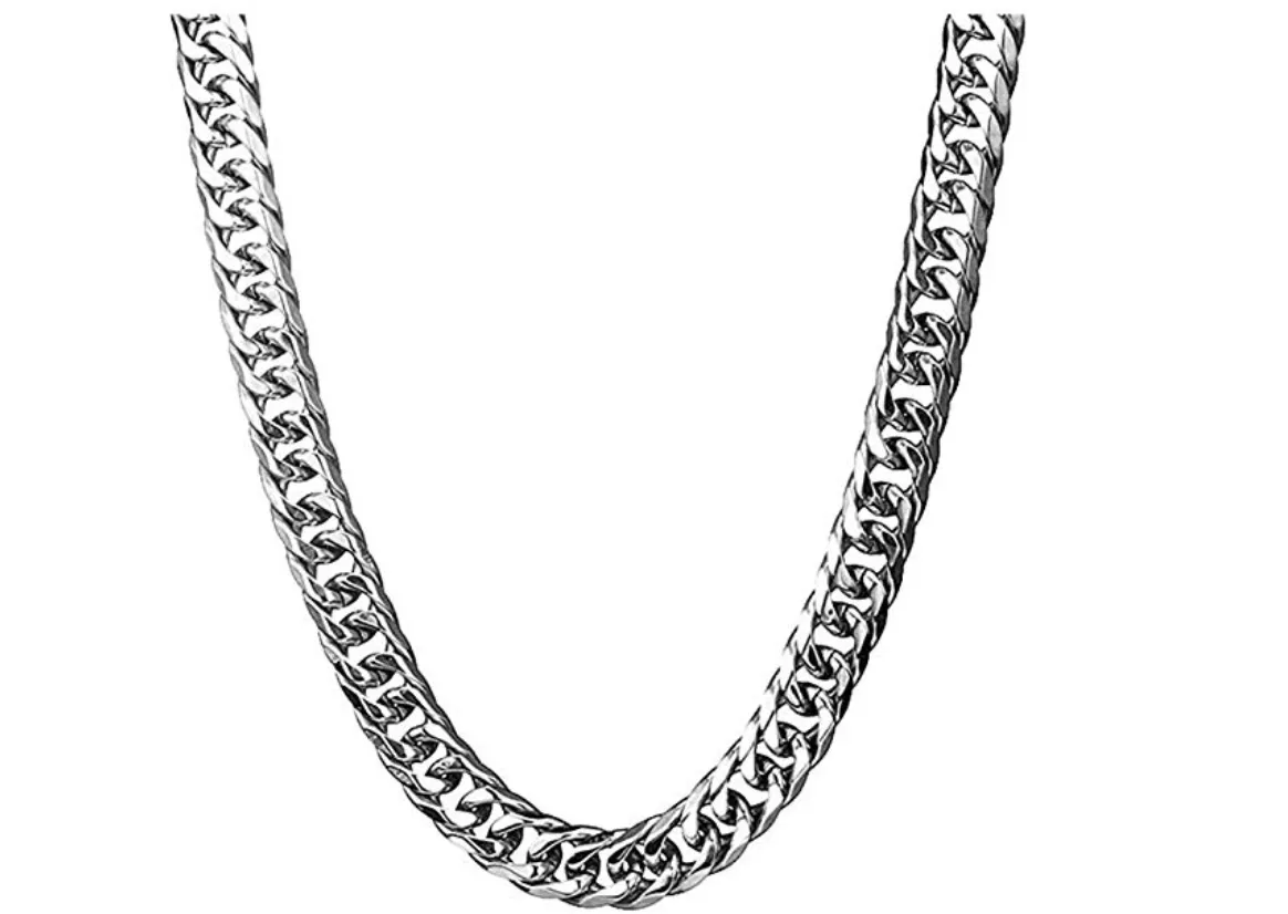 Silver Miami Cuban Link Curb Chain Hip Hop Jewelry Necklace Stainless Steel 16MM 24in.