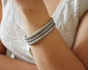 Silver Snakeskin-Style Cuff