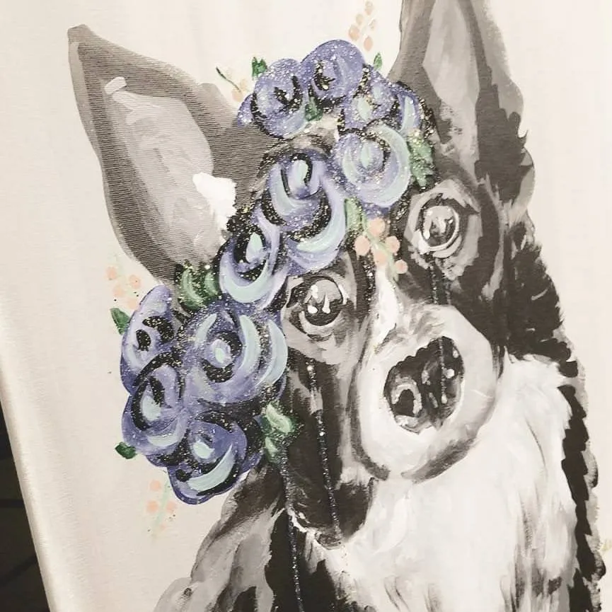 Small Flower Crown Pet Portrait 8x10