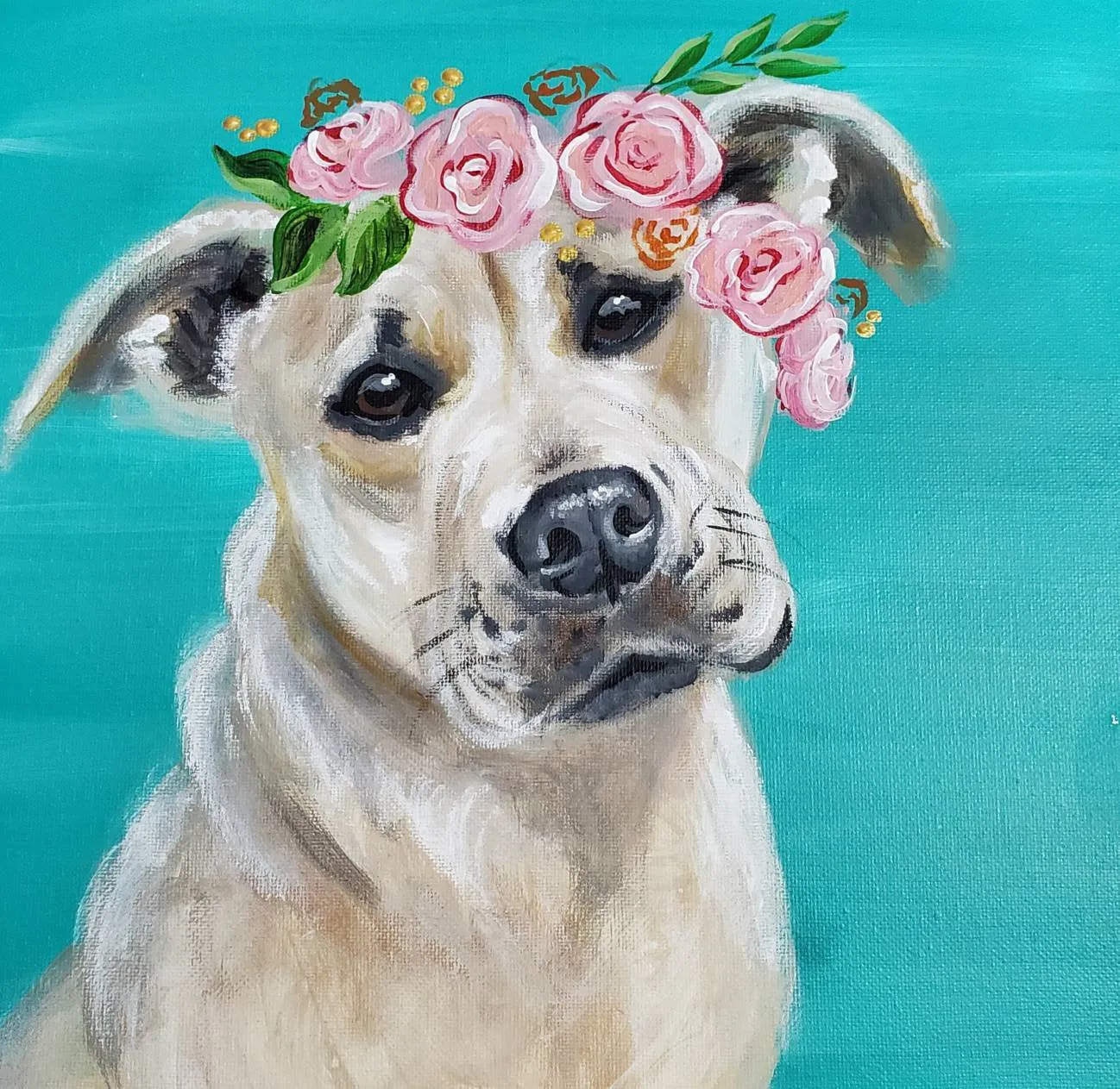 Small Flower Crown Pet Portrait 8x10