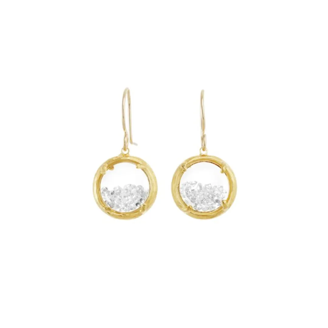 Small Vermeil White Topaz Shaker Earrings