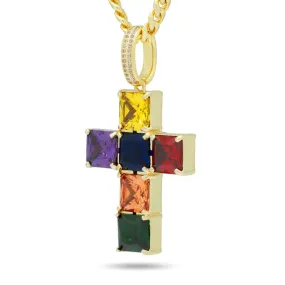 Spectrum Cross Necklace