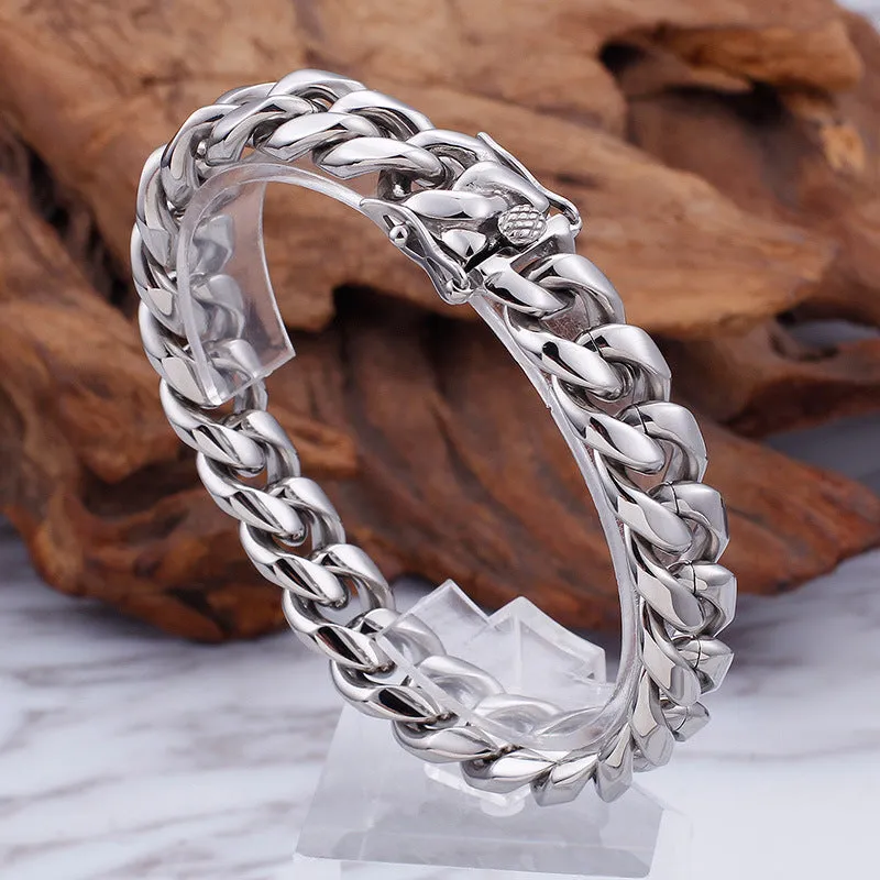 Stylish Titanium Steel Men's Bracelet - Trendy Stainless Steel Accessory for Everyday Wear