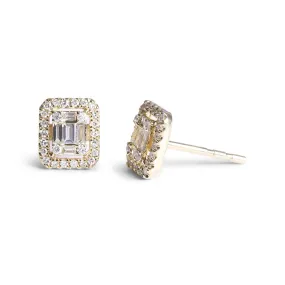 TARA BAGUETTE DIAMOND RECTANGLE EARRINGS