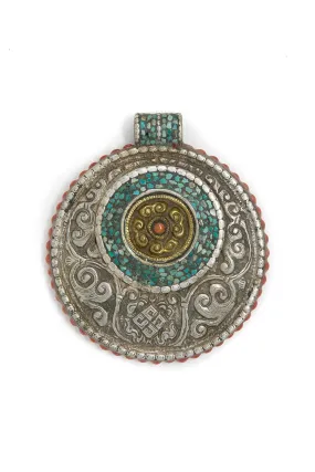 Tibetan Ornament Silver Hand Crafted Pendant