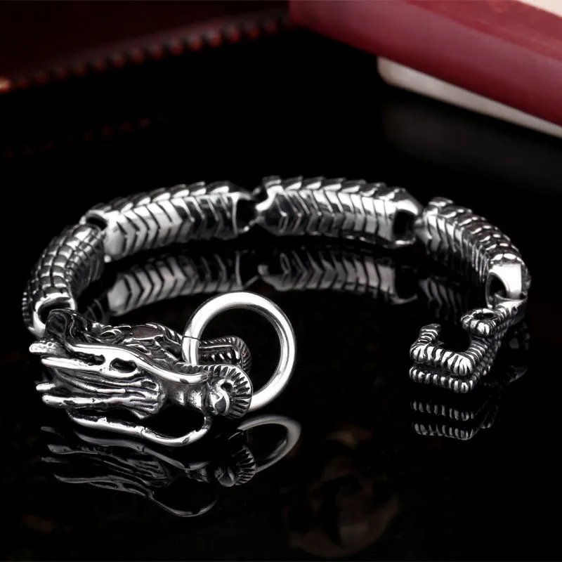 Titanium Steel Dragon Bracelet for Men - Ethnic Style Jewelry Wholesale