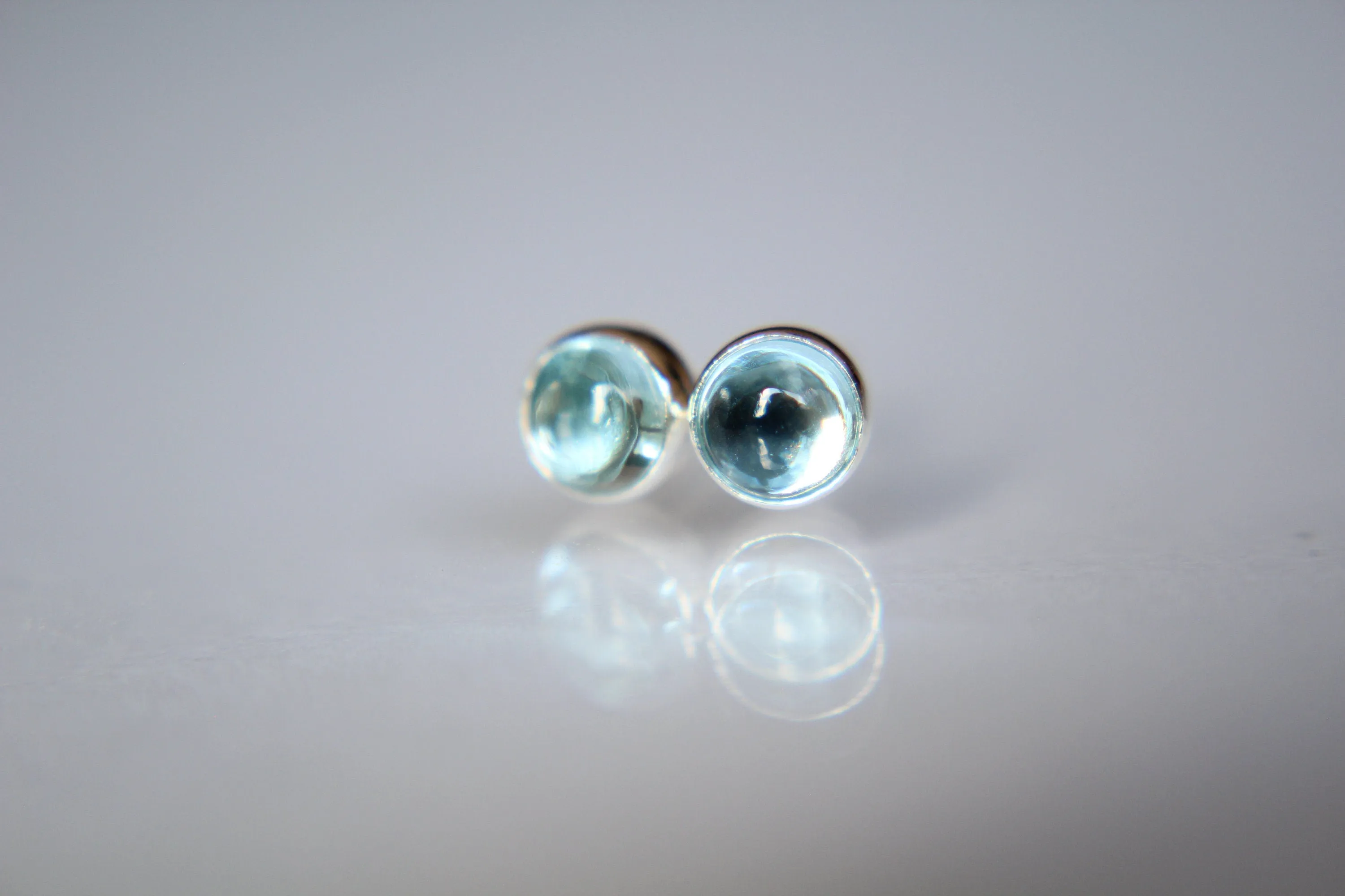 Topaz Gemstone Earrings, Earrings, Sterling Earrings, Post Earrings, Blue Post Earrings, Small Earrings, Minimalist Earrings, Post Earrings