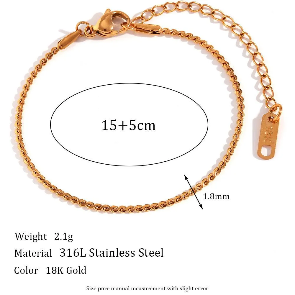 Trendy Gold Chain Bracelet Set - Unisex Stainless Steel Layering Bracelets