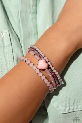 True Loves Theme - Pink Bracelet - Paparazzi Accessories